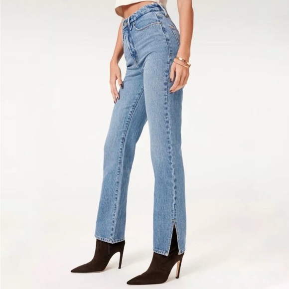 Good American Good Boy Straight Split Hem Jeans Women’s 14/32 NWT - Picture 9 of 10